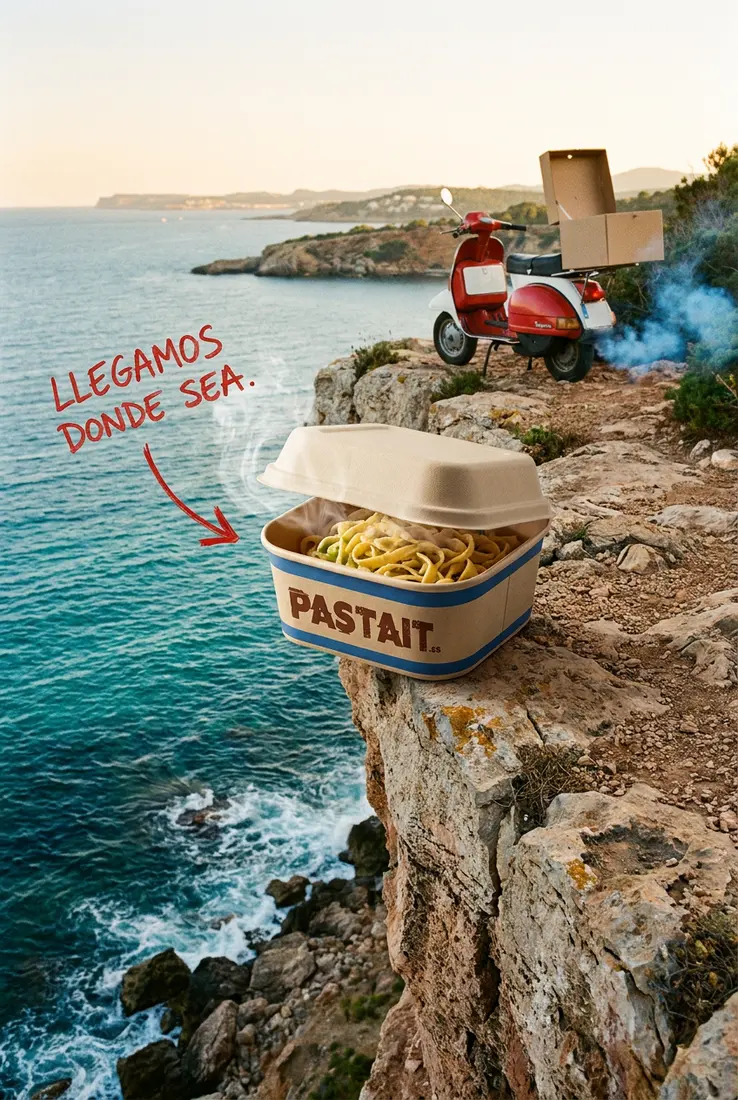 Bol de PASTAIT en un acantilado